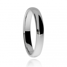 Stříbrný snubní prsten, úzký zaoblený kroužek
