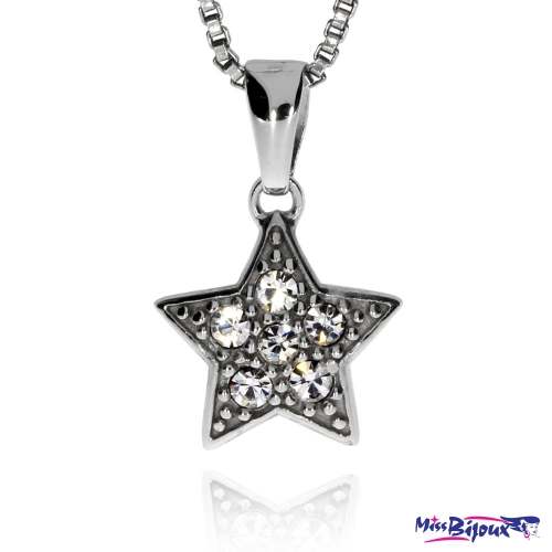 Stříbrný přívěsek s krystaly Swarovski, drobné hvězdy