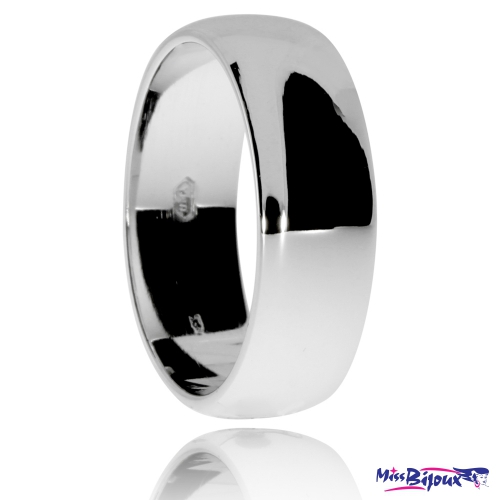 Stříbrný snubní prsten, široký zaoblený