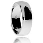 Stříbrný snubní prsten, široký zaoblený