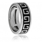Pánský stříbrný prsten s pohyblivým kroužkem a jednoduchým motivem