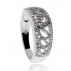 Stříbrný prsten se zirkony (kubická zirkonie), širší a bohatě zdobený
