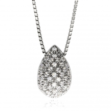 Stříbrný náhrdelník s přírodními diamanty ve tvaru kapky