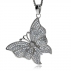 Stříbrný přívěsek se zirkony (kubická zirkonie) bohatě zdobený motýl