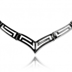 Stříbrný náhrdelník do špičky v řeckém motivu
