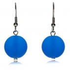 Bižuterní náušnice modré kuličky- ručně vinuté perle