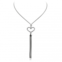 Stříbrný náhrdelník se zirkony (kubická zirkonie) ozdoba ve tvaru srdce 