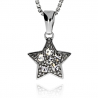 Stříbrný přívěsek s krystaly Swarovski, drobné hvězdy