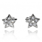 Stříbrné náušnice s krystaly Swarovski, drobné hvězdy