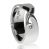 Stříbrný dámský prsten s přírodním diamantem - Dvojice spojených linií