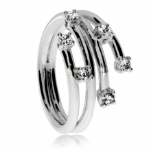 Dámský stříbrný prsten s přírodními diamanty - Paprsky
