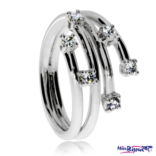 Dámský stříbrný prsten s přírodními diamanty - Paprsky
