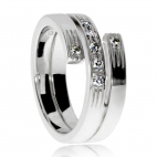 Stříbrný dámský prsten s přírodními diamanty - Masivní spirála