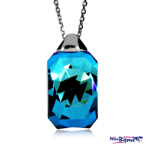 Stříbrný náhrdelník Preciosa Miltonia Bermuda Blue 6248 46L - 45cm
