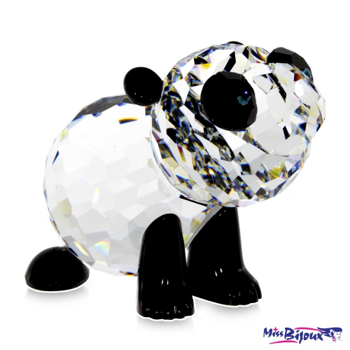 Skleněná figurka Preciosa Family Celebrations Malá panda (černá) 0920 20