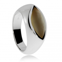 Stříbrný prsten s perletí - markýza 