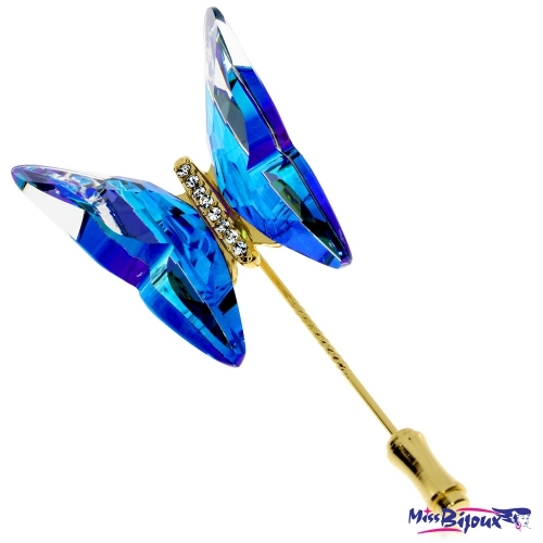 Bižuterní brož Preciosa Papillon Bermuda Blue 285846