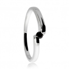 Stříbrný rhodiovaný prsten ARETE s černým diamantem 0,07 ct