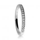 Stříbrný prsten ARETE s patnácti diamanty SI2/G celkem 0,11 ct