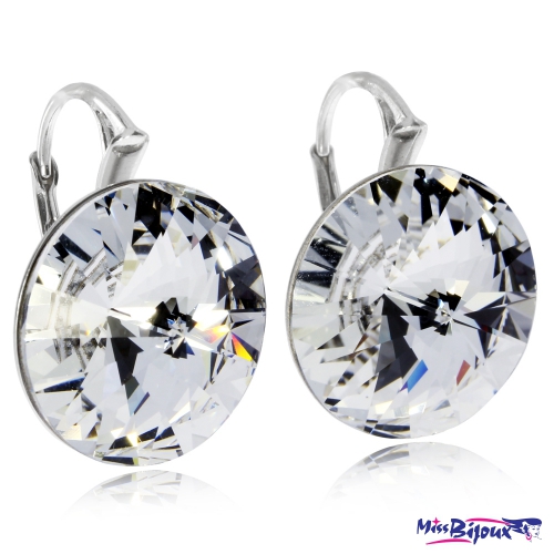 Stříbrné náušnice Swarovski Elements Crystal 18mm