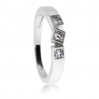 Stříbrný prsten ARETE se třemi diamanty Si1 G 0,15 ct