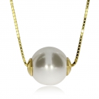 Stříbrný náhrdelník s perlou ve zlatém provedení 