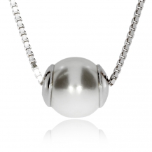 Stříbrný náhrdelník s perličkou (perla syntetická