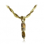 Bižuterní náhrdelník z ručně vinutých perel - Variace bílé a zlaté 45 cm