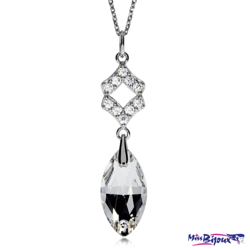 Stříbrný náhrdelník Preciosa Crystal Bud Crystal 6017 00L - 45cm