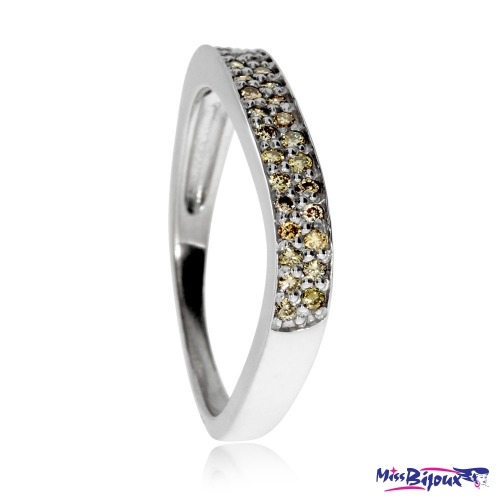 Stříbrný prsten s diamanty barvy champagne SI1, 028 ct ARETE