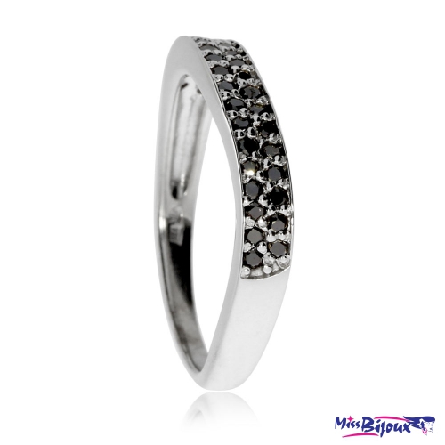 Stříbrný prsten ARETE s černými diamanty, 0,26 ct