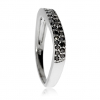 Stříbrný prsten ARETE s černými diamanty, 0,26 ct