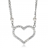 Stříbrný náhrdelník - Srdíčko z kamínku s ozdobými perličkami na řetízku