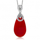 Stříbrný náhrdelník Preciosa Ruby Glow Siam 6786 63L - 45cm