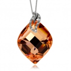 Stříbrný náhrdelník Preciosa Colourful Leaf Apricot 6826 49L - 45cm