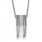 Ocelový náhrdelník Preciosa Mia White 7224 00L - 45cm