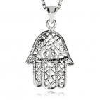 Stříbrný přívěsek - Hamsa, ochranný amulet