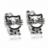 Stříbrné dětské náušnice - Kočky s čirým kamínkem