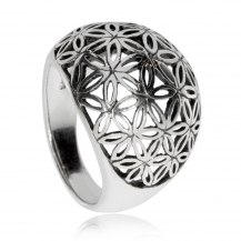 Stříbrný prsten s motivem Květu života