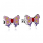Dětské stříbrné náušnice - Malí růžoví motýlci