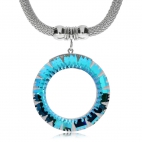 Ocelový náhrdelník Preciosa Sparkling Ring Vitrail Light 7272 43 - 45cm