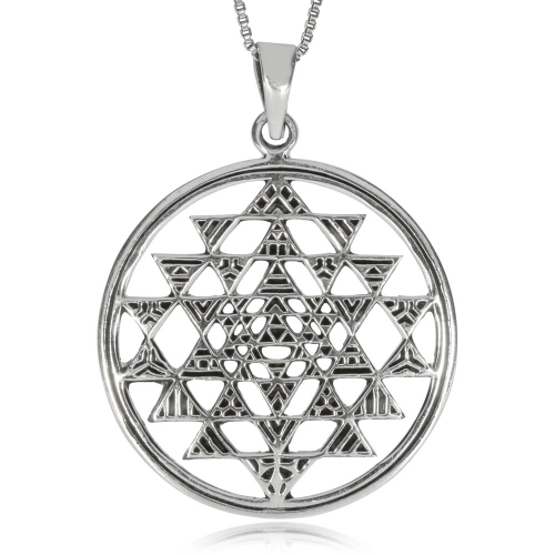 Stříbrný přívěsek - Mandala s trojúhelníky