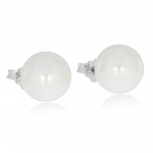 Stříbrné náušnice s perlou (syntetická perla