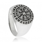 Pánský stříbrný prsten - Symbol Vegvisir