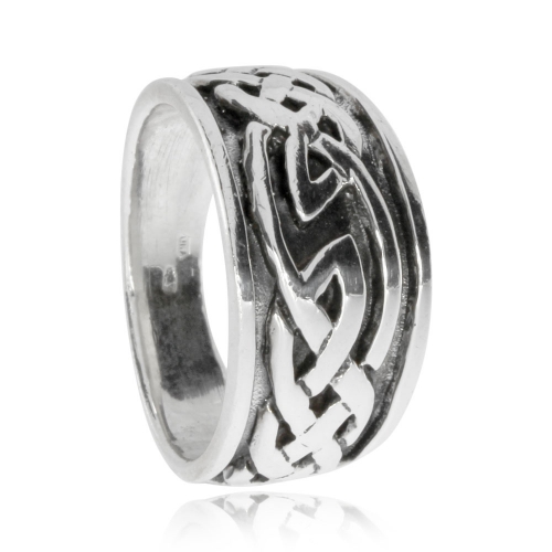 Stříbrný prsten - Keltské smyčky po obvodu