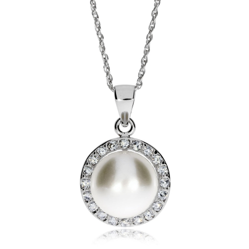 Stříbrný náhrdelník Preciosa Fascinating White 5102 00 - 45cm