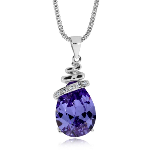 Stříbrný náhrdelník Preciosa Elegant Violet 5026 56 - 45cm
