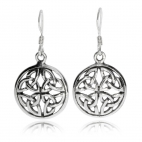 Stříbrné visací náušnice - Kulatý keltský ornament