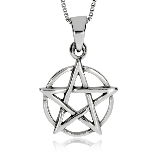 Stříbrný přívěsek - Pentagram s kruhem
