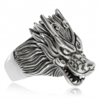 Pánský stříbrný prsten - Hlava šelmy